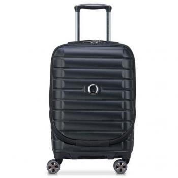 Maleta Delsey Paris Business Expandible Shadow 5.0 36L negro, trolley cabina expandible, 4 ruedas dobles, tamaño 55 cm