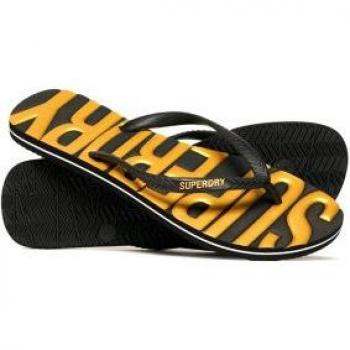 Superdry Women's Vintage Vegan Slides Black/Gold 38-39