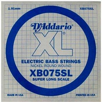 D'Addario XB075SL Nickel Wound Bass Guitar Single String, Super Long Scale.075