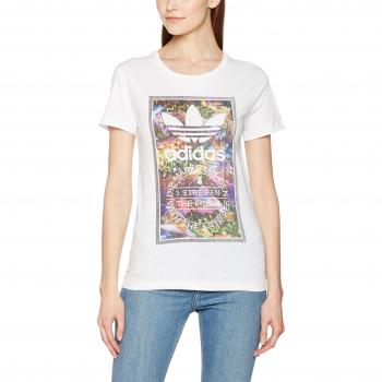 adidas Tongue L Tee Camiseta, Mujer, Blanco