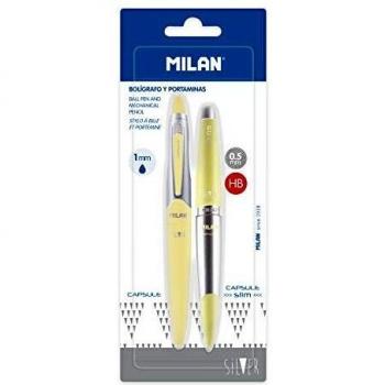 Milán Blíster 1 Bolígrafo Azul y 1 Portaminas 0.5 mm Capsule Silver