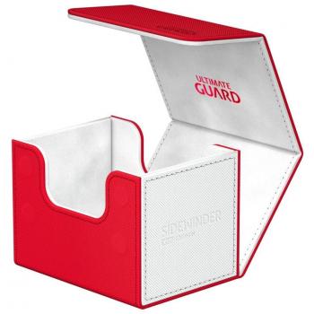 Ultimate Guard Sidewinder 100+ XenoSkin SYNERGY Rojo/Blanco - Caja de cartas, capacidad para 100 cartas en fundas, material XenoSkin, color rojo y blanco, diseño elegante y resistente