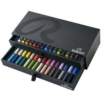 CAJA CERAS PASTEL REMBRANDT 2 PISOS, 15 ENTERAS + 30 MEDIAS
