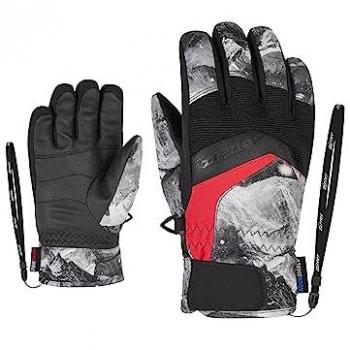 Ziener Labino As(R) Junior Guantes de Esquí Unisex Niños, Color Grey Mountain Print, Talla 3,5