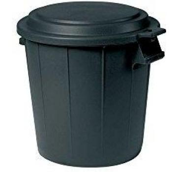 Cubo de Basura Orework 50L con Tapa - Negro - Ø 47 cm - Altura 49 cm