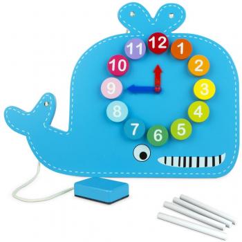 WOOMAX - Ballena reloj y pizarra de madera