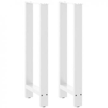 Patas de mesa de centro blancas 2 uds 50x(100-101) cm acero