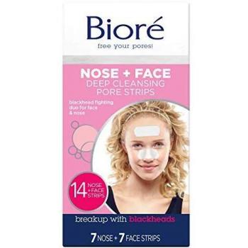 Tiras de limpieza profunda de poros Biore para rostro y nariz, 14 unidades