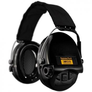 Sordin Supreme Pro X Active Hearing Protection Headset - Black Fabric Headband