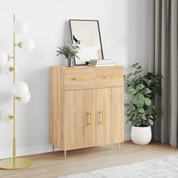 Aparador de madera de ingeniería 69,5x34x90 cm Mueble de Almacenaje de Salón Buffet Armario Auxiliar Armario de Almacenamiento Marrón Roble Sonoma
