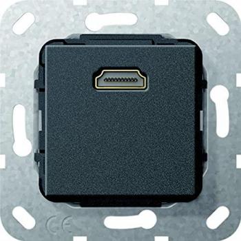 GIRA HDMI Socket 2.0a + HDR Single Port Black Matte (567010)