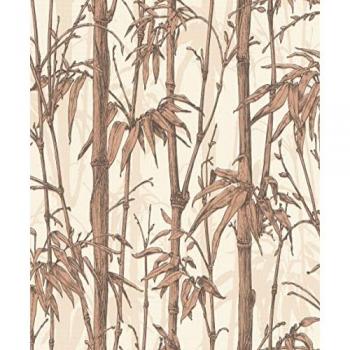 Papel Pintado Rasch Florentine III 484878, No Tejido con Diseño de Flores en Tonos Marrón y Cobre, 0.53 x 10.05 m