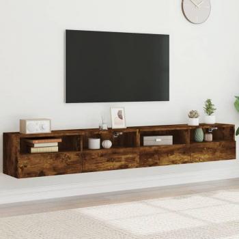 Mueble de TV 2 piezas Smoke Oak 100x30x30 cm Madera multicapa