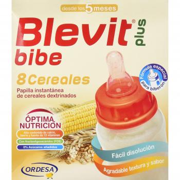 Blevit Plus Bibe 8 Cereales - Papilla de Cereales para Bebé fórmula especial para Biberón - Sin Azúcares Añadidos - Desde los 5 meses - 600g