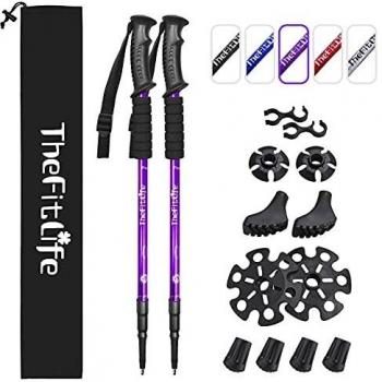 TheFitLife Los Bastones De Senderismo - Bastones Telescópicos Plegables, 2 Packs Ultraligeros. Bastones Extendibles para Camping, Montañismo, Viajes y Senderismo