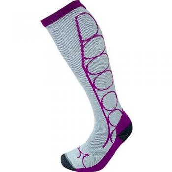 Lorpen Calcetines Ski Mid Gris Lila - Calcetines para esquí, color gris y lila, diseño mid (altura media), fabricados con materiales técnicos que ofrecen transpirabilidad, aislamiento térmico y comodidad durante el uso en