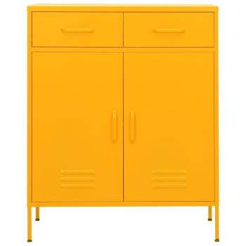 vidaXL Storage Cabinet - Mustard Yellow, 80x35x101.5 cm, Steel
