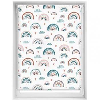 Estor Enrollable Estampado EasyFix Infantil Blackout Arcoiris Azul 100x150 cm