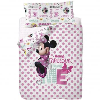 Disney Funda Nórdica para Cama Diseño Minnie, Algodón-Poliéster, Multicolor, Individual, 200x90x25 cm, 3 Unidades