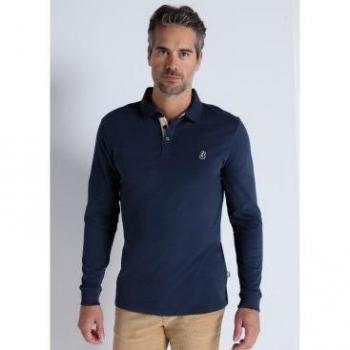 Polo básico de manga larga marino para hombre Bendorff 830285125269