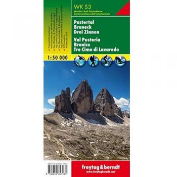 Mapa Turístico Excursionista 1:50.000 Pustertal, Bruneck y Tres Cimas - Incluye Datos GPS y Rutas de Senderismo, Ciclismo y Ocio