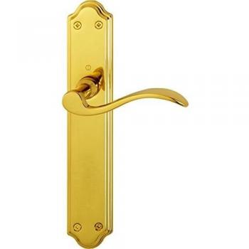 Cambesa MALAGA Juego de Manillas con Placa Larga, cuadradillo Leno, para Puertas de 30-50 cm de Espesor