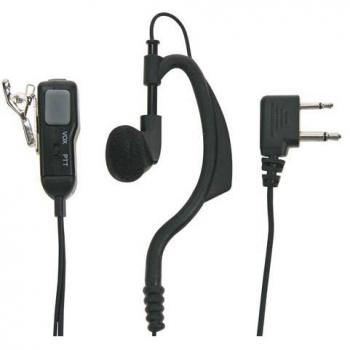 Midland MA21-L Auricular con Micrófono de Solapa, Función VOX/PTT, Cable Rizado, Compatible con Walkie Talkies G7/M48S/MA99, Monoaural con Gancho de Ore