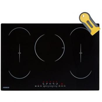 Placa de inducción Arebos 9800 W con 5 zonas, 2 flexibles, Sensor Touch, temporizador y protección contra sobrecalentamiento