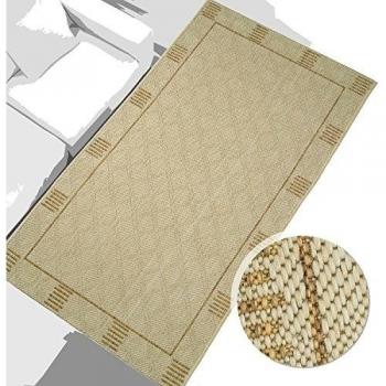 Tejido plano alfombra marrón beige rayas gran oferta varios tamaños interior y al aire libre uso, 80 cm_x_150 cm