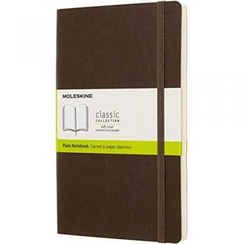 Cuaderno Moleskine Grande de Páginas Blancas con Tapa Suave Color Marrón Tierra