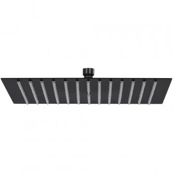 Cabezal de ducha efecto lluvia de acero inoxidable cuadrado negro 30x30 cm