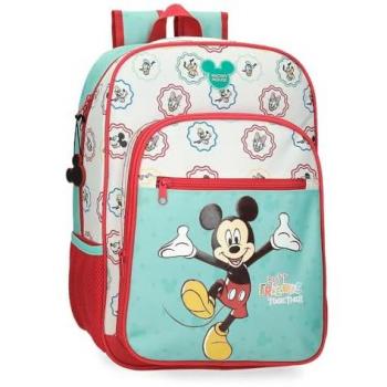 Mochila Escolar Disney Mickey Best Friends Together Multicolor Adaptable a Carro, Poliéster Unisex para Niños