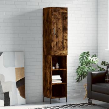 Aparador de madera contrachapada roble ahumado 34,5x34x180 cm vidaXL Marrón