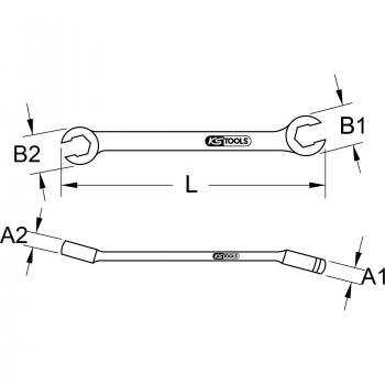 Llave de estrella doble abierta en ángulo KS TOOLS 517.0271, tamaño 32x36mm