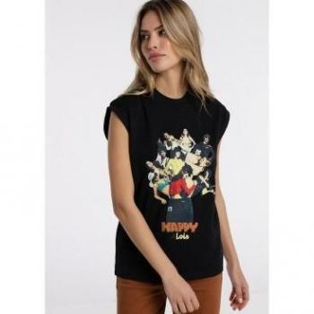 LOIS JEANS - Camiseta de manga larga para mujer (negro)