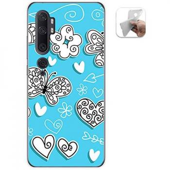 Funda Gel TPU para Xiaomi Mi Note 10 diseño Mariposas Dibujos