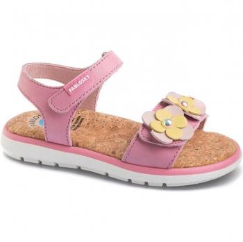 Sandalias Niña Pablosky de Piel Rosa 422380 - Sandalias abiertas de niña de piel con cierre adherente