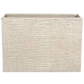 Maceta rectangular de piedra beige para interior y exterior 34 x 80 x 56 cm Edessa
