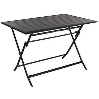 Mesa de jardín rectangular plegable Azua antracita - 4 plazas - Aluminio tratado epoxy