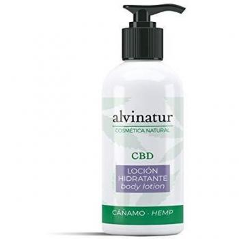 ALVINATUR - Loción hidratante CBD 250ml, Corporal, Cuidado de la piel, Secas y sensibles, Con aceites esenciales, Botella con dosificador