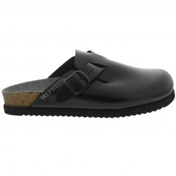 Nathan Full Grain Leather Men's Slide Sandals - Black Comfort Slides