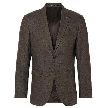 Slim-Fit Brown Structured Blazer for Men