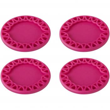 Vigar Maid Set de Posavasos para Copa Acero y Silicona Magenta 8.5x8.5x0.6 cm pack de 4