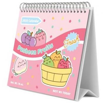 Calendario de escritorio 2025 Pusheen Erik multicolor - Base resistente, planificador mensual con espacio para anotar y vista mensual global