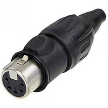 Conector XLR hembra 5 pines Neutrik NC5FX-TOP, recto, color negro