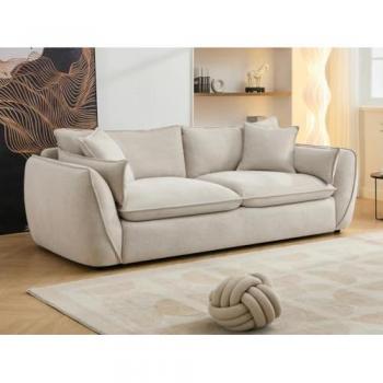 Sofá de 3 plazas de tela beige BALVINO