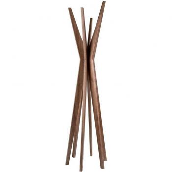 Perchero de madera nogal ANGEL CERDÁ 3238C, tipo: perchero, características: material de chapa de nogal, dimensiones: 50 x 50 x 190 cm