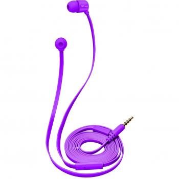 Auriculares Intrauditivos Trust Duga en Púrpura Neón con Micrófono Integrado, Cable Plano Anti-Enredos y Almohadillas de 3 Tamaños