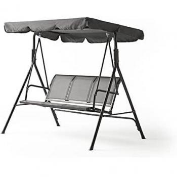KG KITGARDEN - Balancin Columpio Jardin 3 plazas, 153x110x170cm, Gris, Lisbon