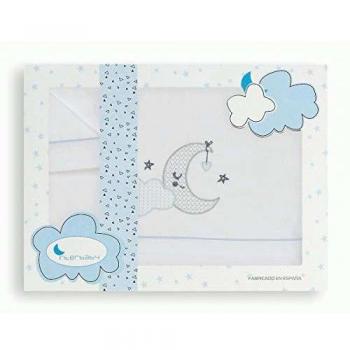 Sábanas Cuna Nube Luna Blanco Azul